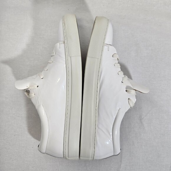 NAHARIYA Old Money Normcore WHITE Patent Leather Sneakers Shoes Men's Size  8.5. - Picture 7 of 17